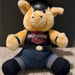 Vintage Harley-Davidson “HOG” Biker Pig Plush Toy – Play By Play